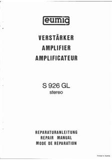 Eumig S 926 manual. Camera Instructions.